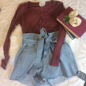 Storets Katie Belt Denim Shorts
